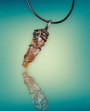 Orange Kyanite Wire Wrapped Pendant - Connie’s Crystals 