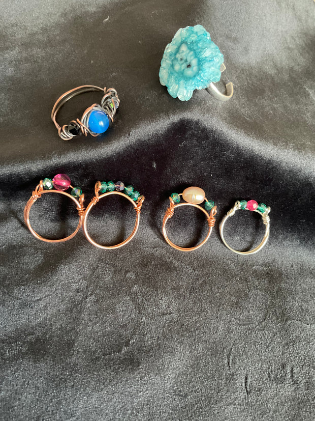 Wire Wrapped Gemstone Rings - Connie’s Crystals 