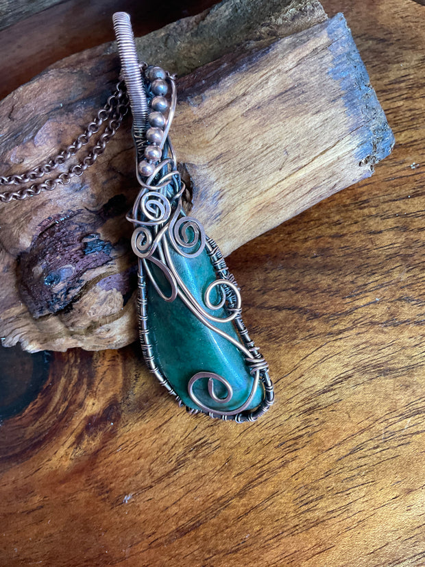 Aventurine Wire Wrapped Pendant - Connie’s Crystals 