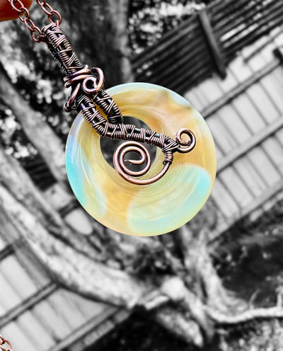 Donut Agate Wire Wrapped Pendant - Connie’s Crystals 