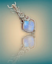 Rainbow Moonstone Wire Wrapped in .925 Sterling Silver - Connie’s Crystals 