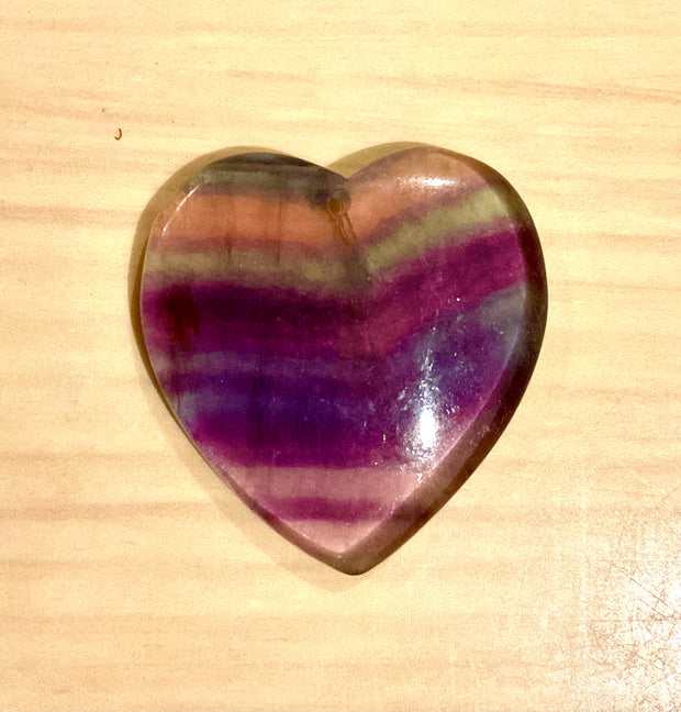 Rainbow Fluorite Heart Shaped Pendant - Connie’s Crystals 