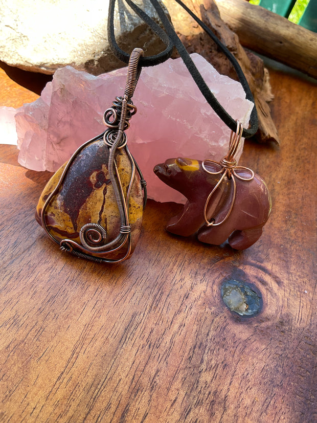 Mookaite Wire Wrapped Pendant - Connie’s Crystals 