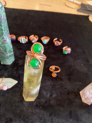 Wire Wrapped Gemstone Adjustable Rings - Connie’s Crystals 