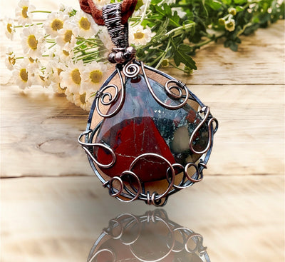 Bloodstone Wire Wrapped Pendant - Connie’s Crystals 