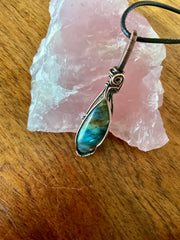 Labradorite Wire Wrapped Pendant - Connie’s Crystals 