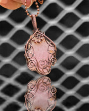 Rose Quartz Wire Wrapped Pendant - Connie’s Crystals 