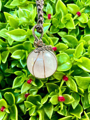 Rose Quartz Wire Wrapped Orb Pendant - Connie’s Crystals 