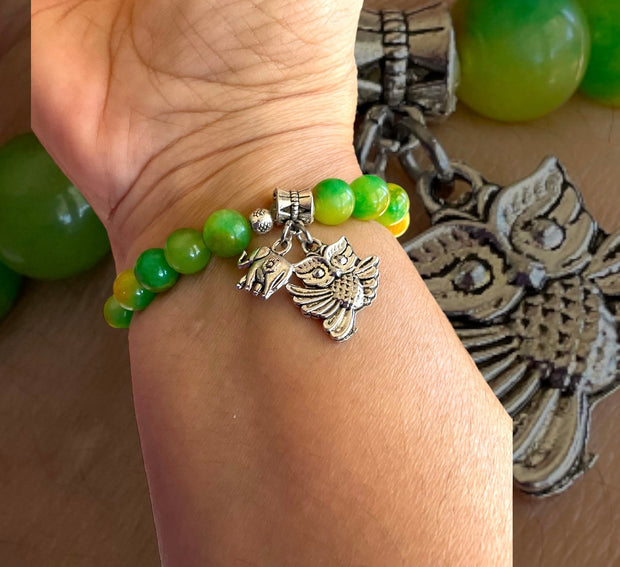 Green Chalcedony Stretch Bracelet - Connie’s Crystals 