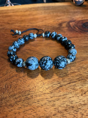 Snowflake Obsidian Adjustable Bracelet - Connie’s Crystals 