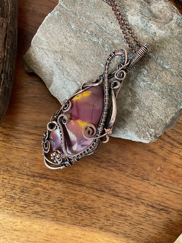 Mookite Jasper Wire Wrapped Pendant - Connie’s Crystals 