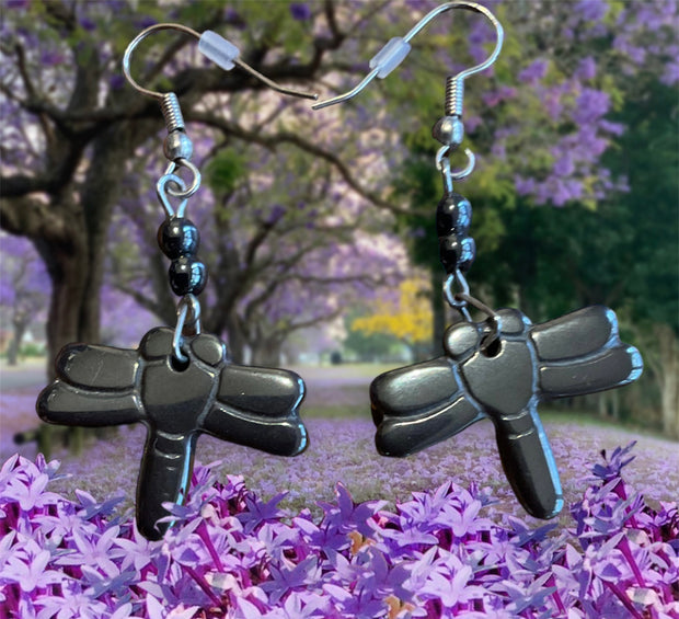 Haematite Dragonfly Earrings