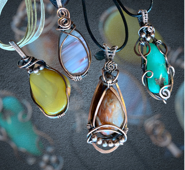 Wire Wrapped Striped Agate - Connie’s Crystals 