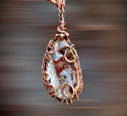 Druzy Geode Agate Wire Wrapped Pendant - Connie’s Crystals 