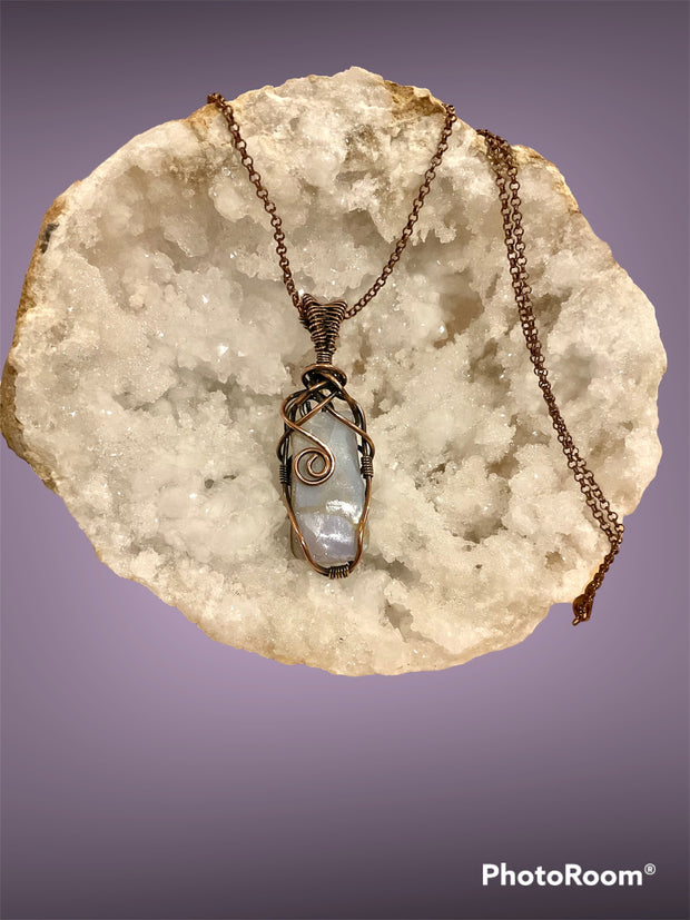 White Boulder Opal Pendant - Connie’s Crystals 