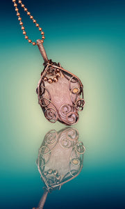 Rose Quartz Wire Wrapped Pendant - Connie’s Crystals 