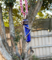 Lapis Lazuli Point Wire Wrapped Pendant - Connie’s Crystals 